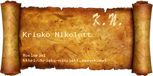 Krisko Nikolett névjegykártya